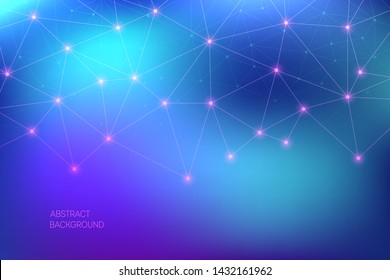 Abstract geometric background of connected dots and lines. Global network connection vector illustration