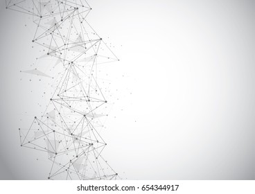 Abstract geometric background with connected line and dots. Structure communication. technology concept for your design. science background. Vector illustration