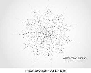 Abstract geometric background with connected lines and dots. Vector illustration.