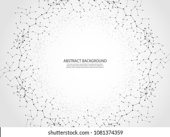 Abstract geometric background with connected lines and dots. Vector illustration.