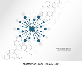 Abstract geometric background with connected lines and dots. Vector illustration.