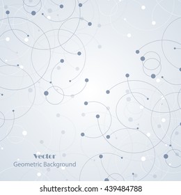 Abstract geometric background with connected lines and dots. Vector illustration.