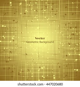 Abstract geometric background with connected lines and dots. Vector illustration.