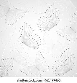 Abstract geometric background with connected lines and dots in a shape of butterflies. Vector illustration.