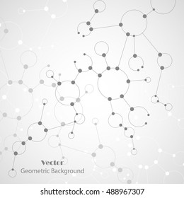 Abstract geometric background with connected lines and dots. Vector illustration.