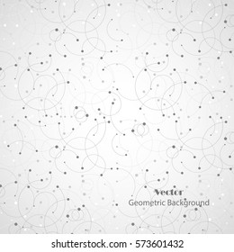 Abstract geometric background with connected lines and dots. Vector illustration.