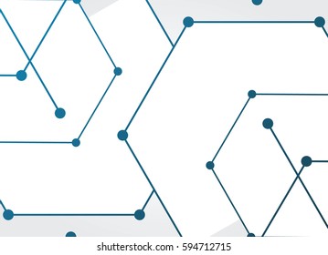 Abstract geometric background with connected lines and dots. Vector illustration.