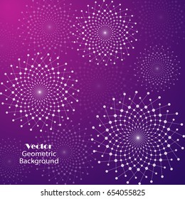 Abstract geometric background with connected lines and dots. Vector illustration.