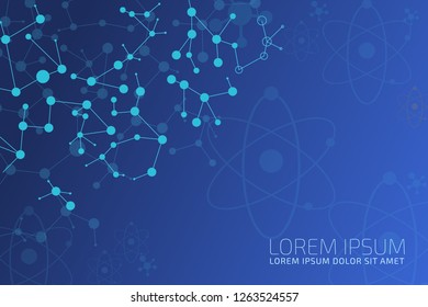 Abstract geometric background with connected points and lines. Molecular structure and science concepts. Background of digital and abstract geometric technology - Vector