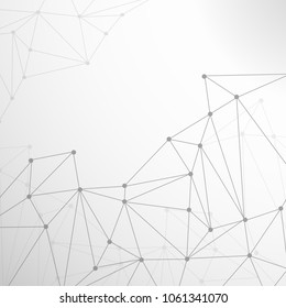 	
Abstract geometric background with connecting dots and lines. Modern technology concept. Polygonal structure