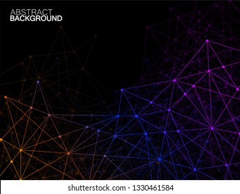 Abstract geometric background with connecting dots and lines. Modern technology concept. Colorful polygonal structure