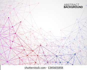 Abstract geometric background with connecting dots and lines. Modern technology concept. Colorful polygonal structure
