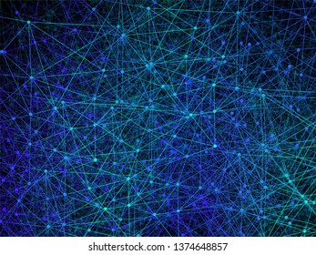 Abstract geometric background with connecting dots and lines. Modern technology concept. Colorful polygonal structure