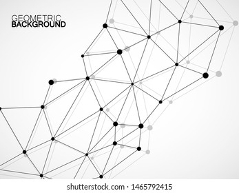 Abstract geometric background with connecting dots and lines. Modern technology concept. Polygonal structure
