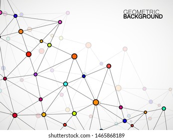 Abstract geometric background with connecting dots and lines. Modern technology concept. Polygonal structure