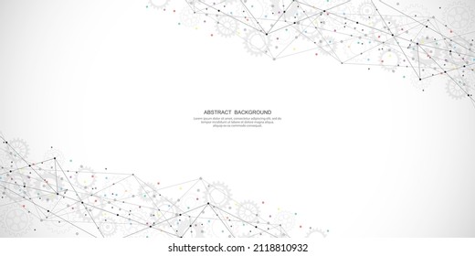 Resumen del fondo geométrico con la conexión de puntos y líneas. Concepto de red, conexión a internet y comunicación global