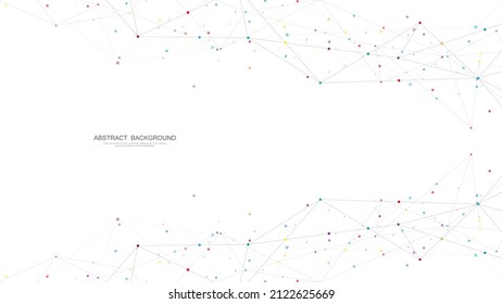 Abstract geometric background with connecting the dots and lines. Networking concept, internet connection and global communication