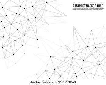 Abstract geometric background with connecting dots and lines. Modern technology concept. Black and white polygonal structure