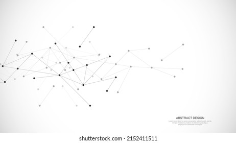 Abstract geometric background with connecting the dots and lines. Networking concept, internet connection and global communication