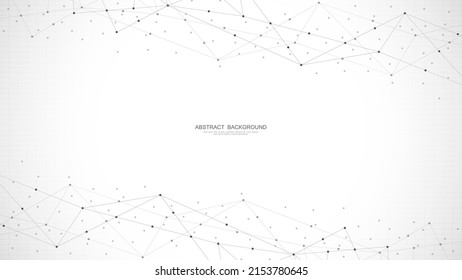 Abstract geometric background with connecting the dots and lines. Networking concept, internet connection and global communication