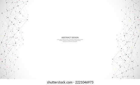 Abstract geometric background with connecting the dots and lines. Networking concept, internet connection and global communication