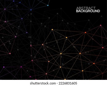 Abstract geometric background with connecting dots and lines. Modern technology concept. Colorful polygonal structure