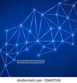Abstract geometric background with connecting dots and lines. Modern technology concept. Vector illustration. Eps 10
