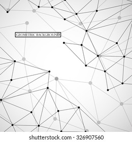 Abstract geometric background with connecting dots and lines. Modern technology concept. Vector illustration. Eps 10