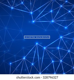 Abstract geometric background with connecting dots and lines. Modern technology concept. Vector illustration. Eps 10