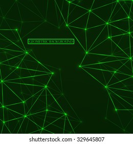 Abstract geometric background with connecting dots and lines. Modern technology concept. Vector illustration. Eps 10