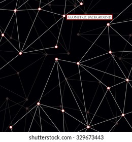 Abstract geometric background with connecting dots and lines. Modern technology concept. Vector illustration. Eps 10