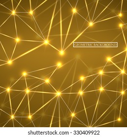 Abstract geometric background with connecting dots and lines. Modern technology concept. Vector illustration. Eps 10