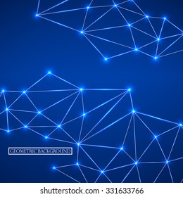 Abstract geometric background with connecting dots and lines. Modern technology concept. Vector illustration. Eps 10