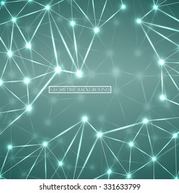 Abstract geometric background with connecting dots and lines. Modern technology concept. Vector illustration. Eps 10