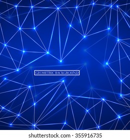 Abstract geometric background with connecting dots and lines. Modern technology concept. Vector illustration. Eps 10