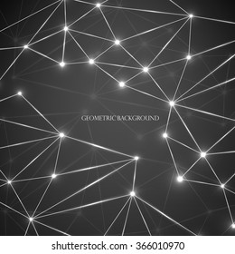 Abstract geometric background with connecting dots and lines. Modern technology concept. Vector illustration. Eps 10
