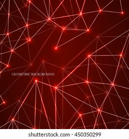 Abstract geometric background with connecting dots and lines. Modern technology concept. Vector illustration. Eps 10
