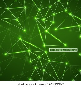 Abstract geometric background with connecting dots and lines. Modern technology concept. Polygonal structure