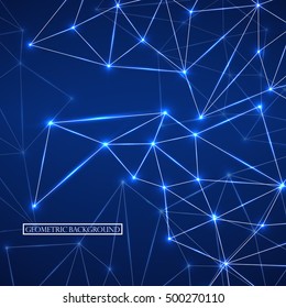 Abstract geometric background with connecting dots and lines. Modern technology concept. Polygonal structure