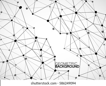 Abstract geometric background with connecting dots and lines. Modern technology concept. Polygonal structure