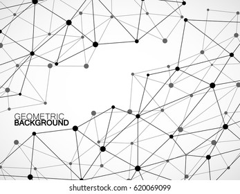 Abstract geometric background with connecting dots and lines. Modern technology concept. Polygonal structure