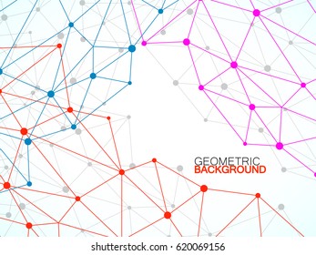 Abstract geometric background with connecting dots and lines. Modern technology concept. Polygonal structure