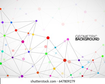 Abstract geometric background with connecting dots and lines. Modern technology concept. Polygonal structure