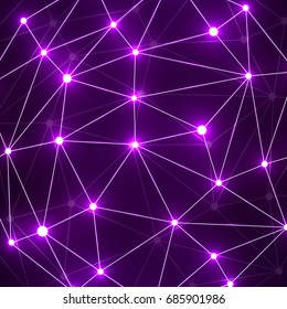Abstract geometric background with connecting dots and lines. Modern technology concept. Vector illustration. Eps 10