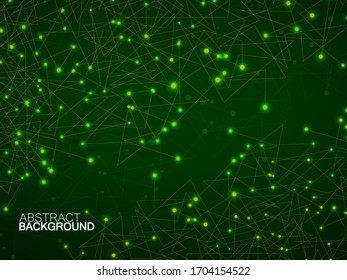 Abstract geometric background with connecting glowing dots and lines. Modern technology concept. Polygonal structure. Futuristic Design