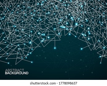 Abstrakter geometrischer Hintergrund mit verbindenden leuchtenden Punkten und Linien
