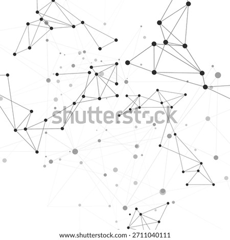 Abstract geometric background with connecting points and lines. White digital background. Network concept