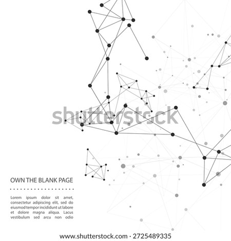 Abstract geometric background with connecting points and lines. White digital background. Network concept