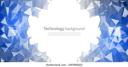 Abstract geometric background consisting of blue and white triangles
