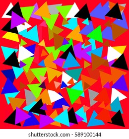 Abstract geometric background consisting of colored triangles.